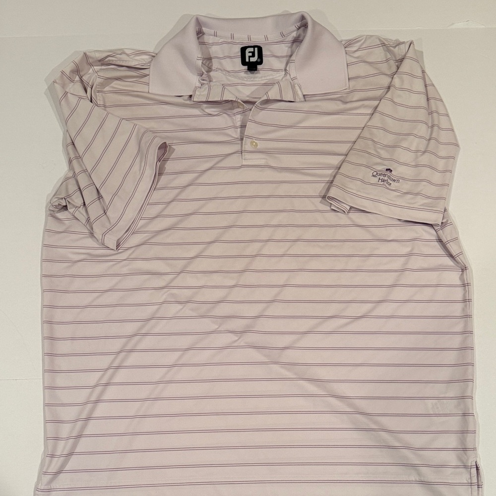 FootJoy Lavender Striped Golf Polo Shirt Size XXL